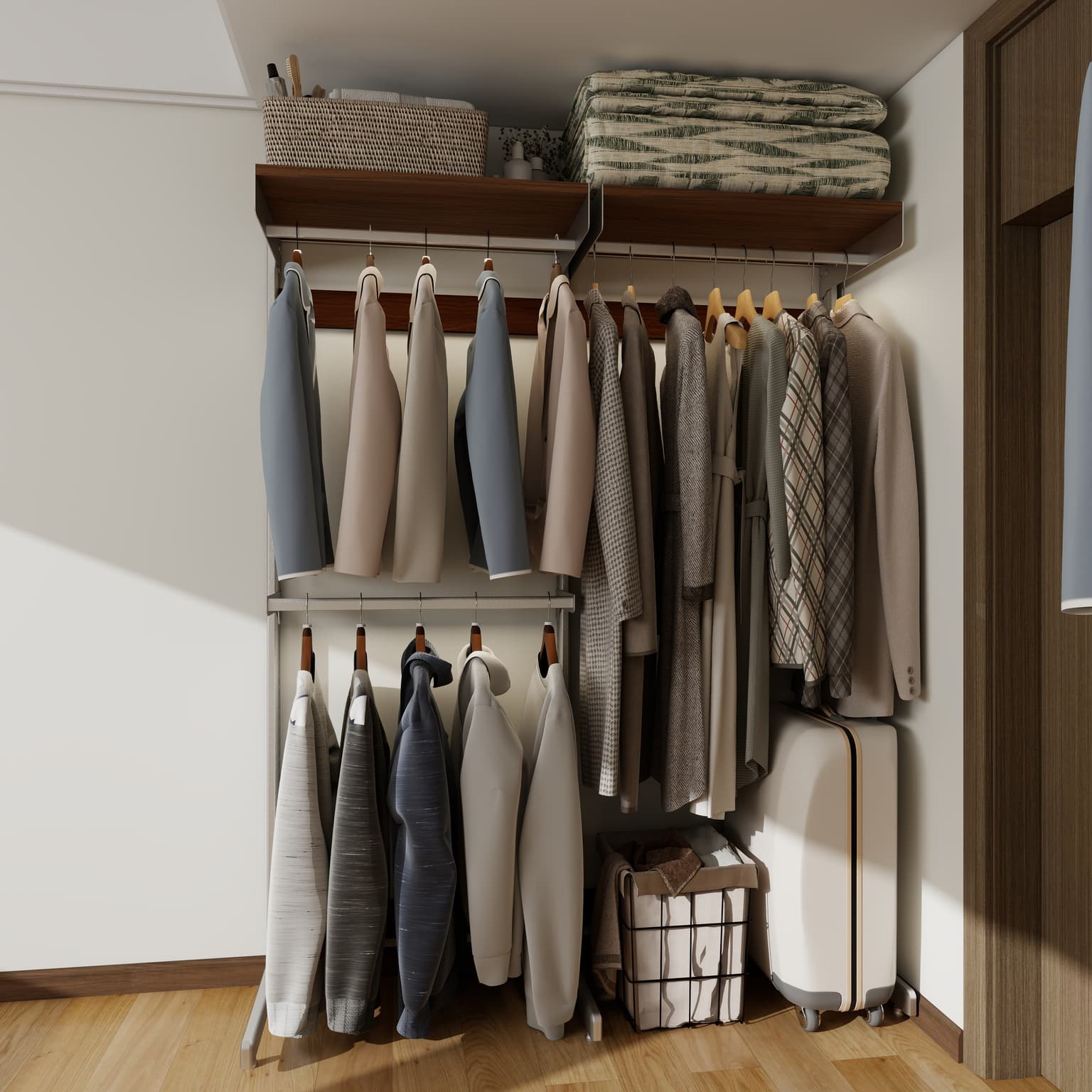 Real compact hanging wardrobe case